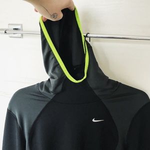 Nike Dri-Fit Black + Neon Running Hoodie Size L